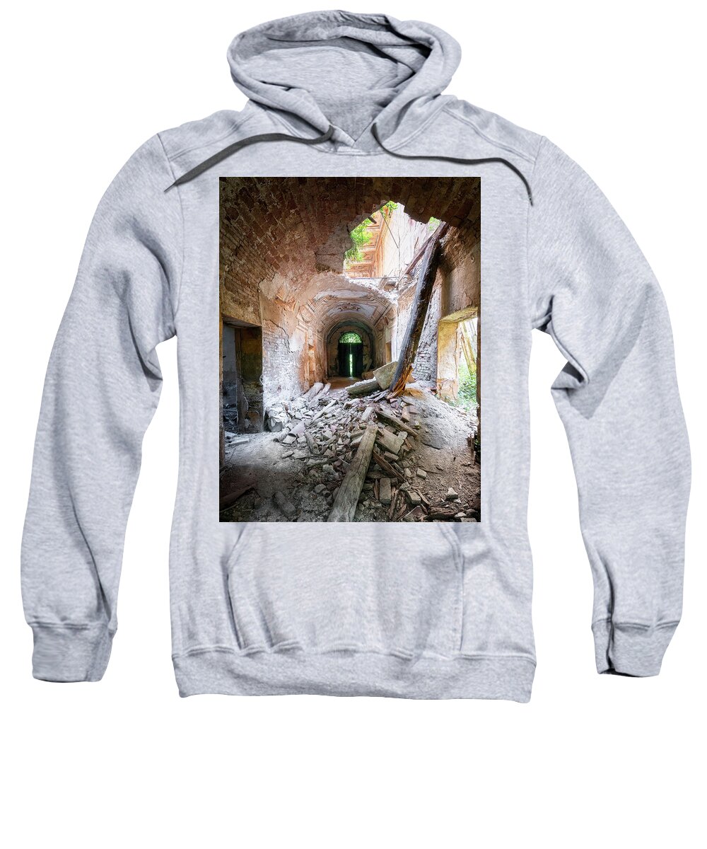 Abandoned Sweatshirt featuring the photograph Abandoned Villa in Heavy Decay by Roman Robroek