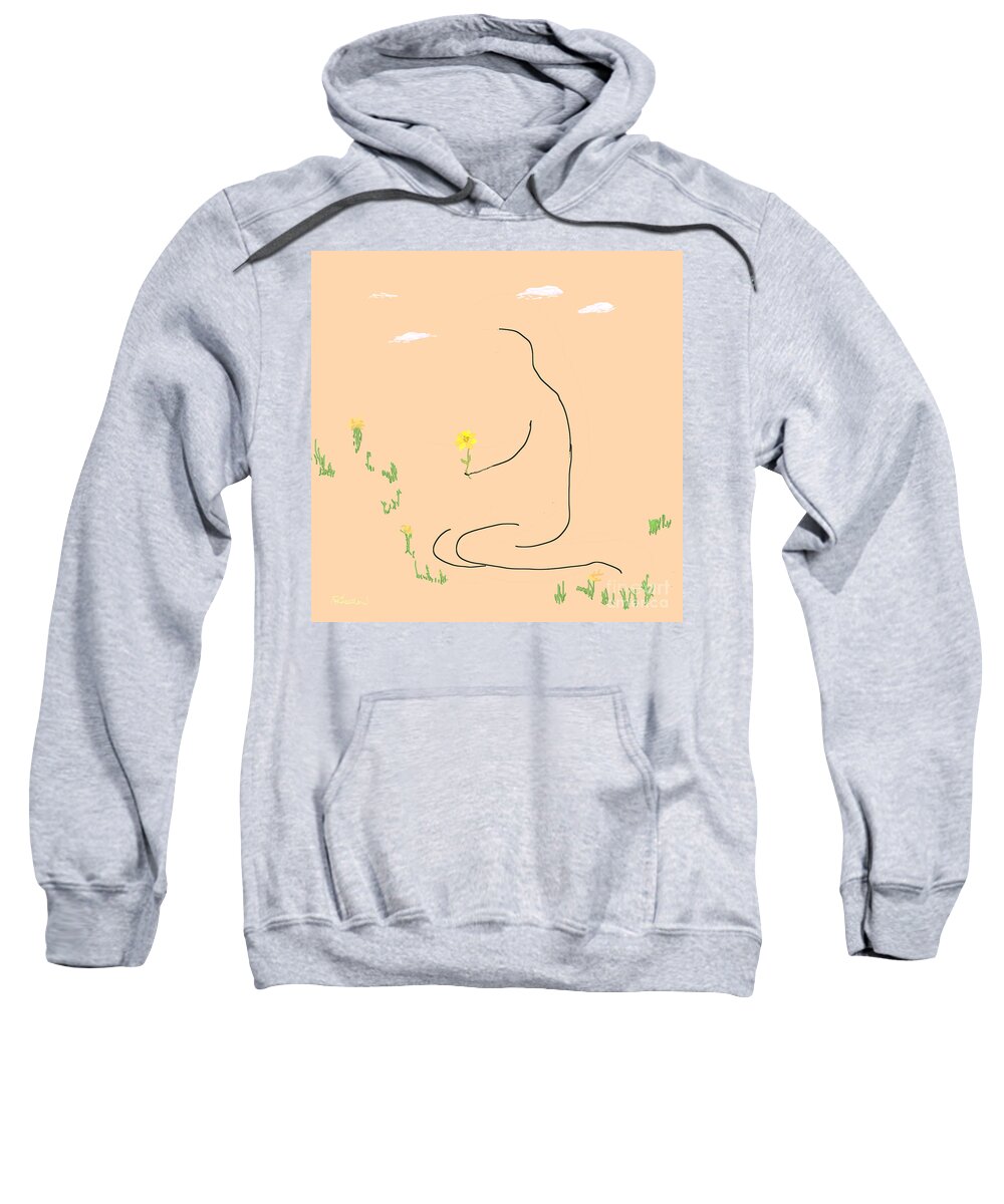 Flower Sweatshirt featuring the digital art Abstract Flower Lover by Kae Cheatham