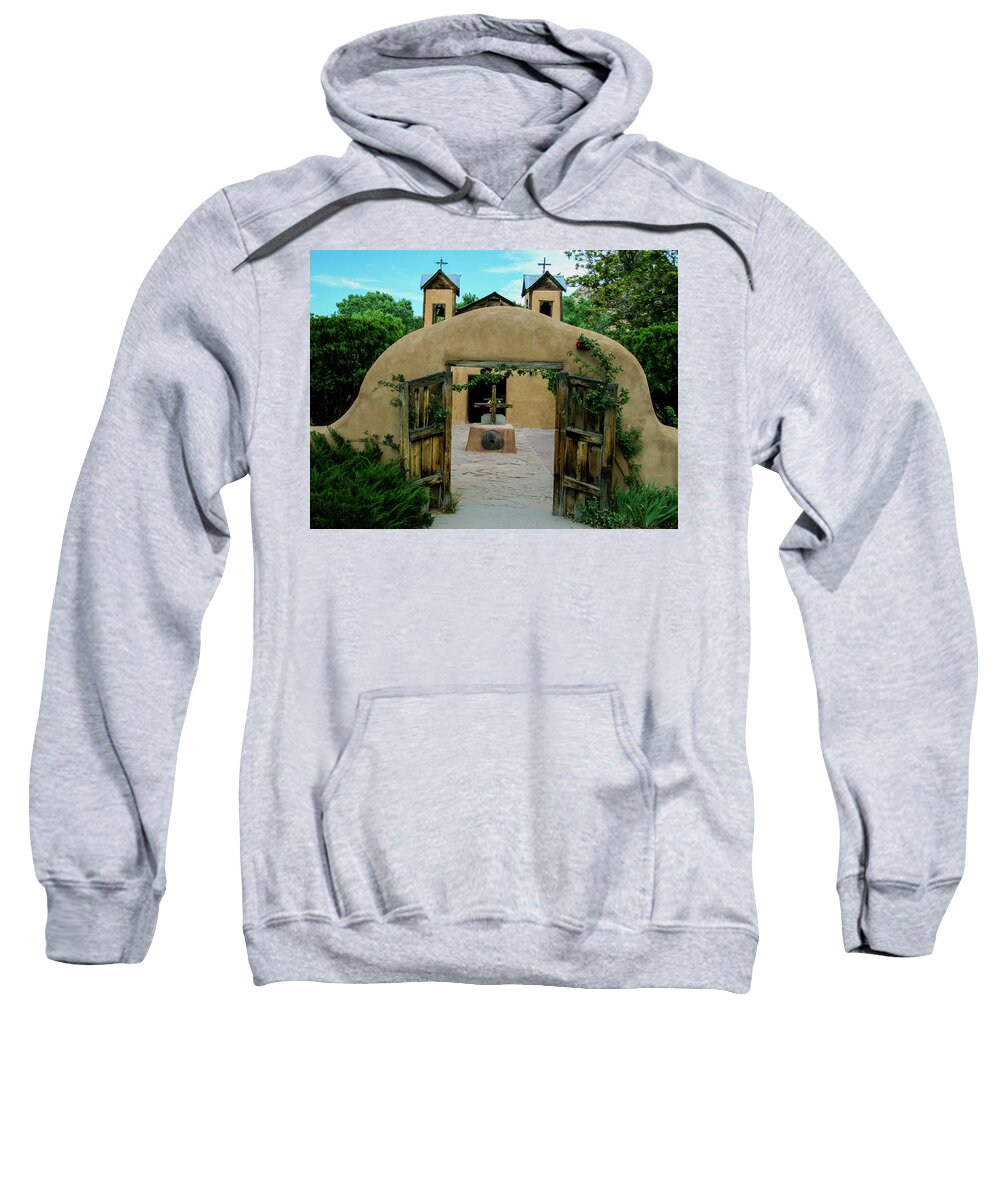 Church Sweatshirt featuring the photograph Adobe House of Worship by Leslie Struxness