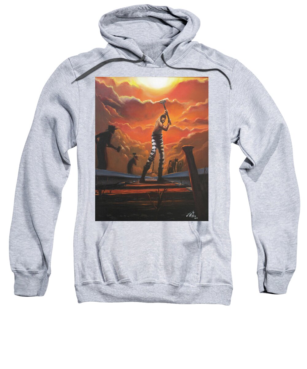 Chain Sweatshirt featuring the painting All Day Long by Jerome White