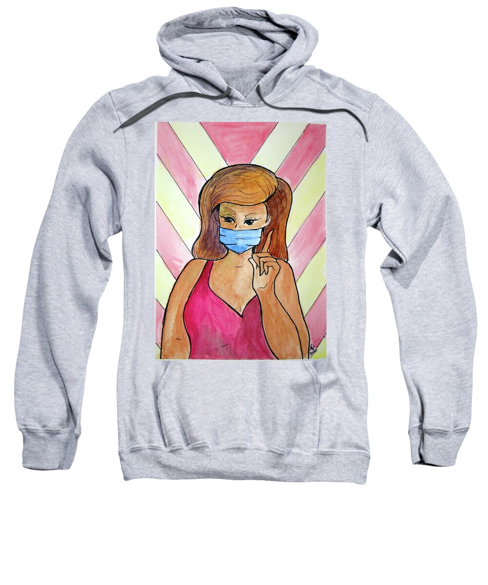 Woman Sweatshirt featuring the painting And one more thing by Loretta Nash