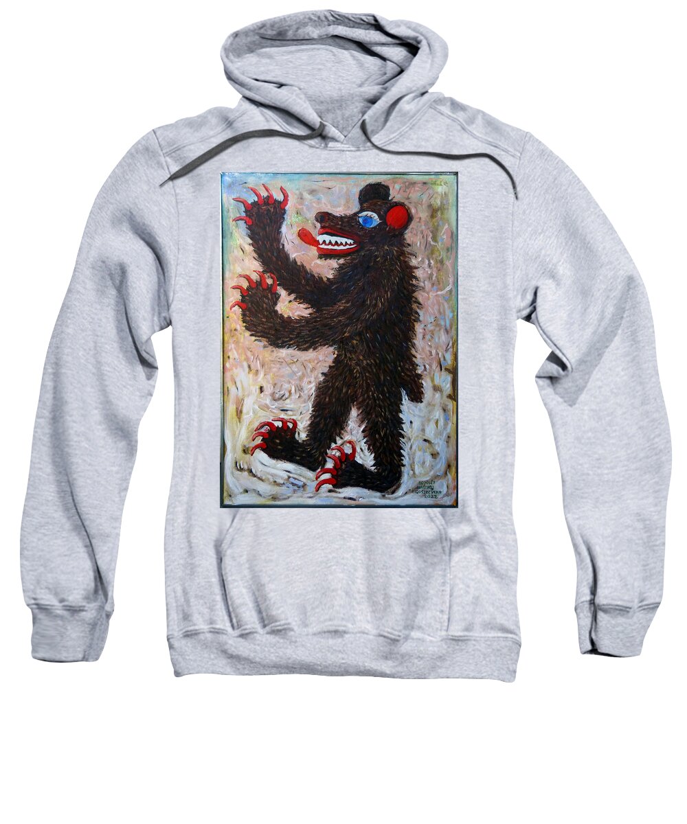 Anger Sweatshirt featuring the painting Anger by Elzbieta Goszczycka