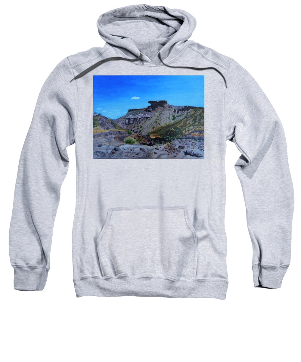 Las Cruces Sweatshirt featuring the painting Anvil Rock by Mike Kling