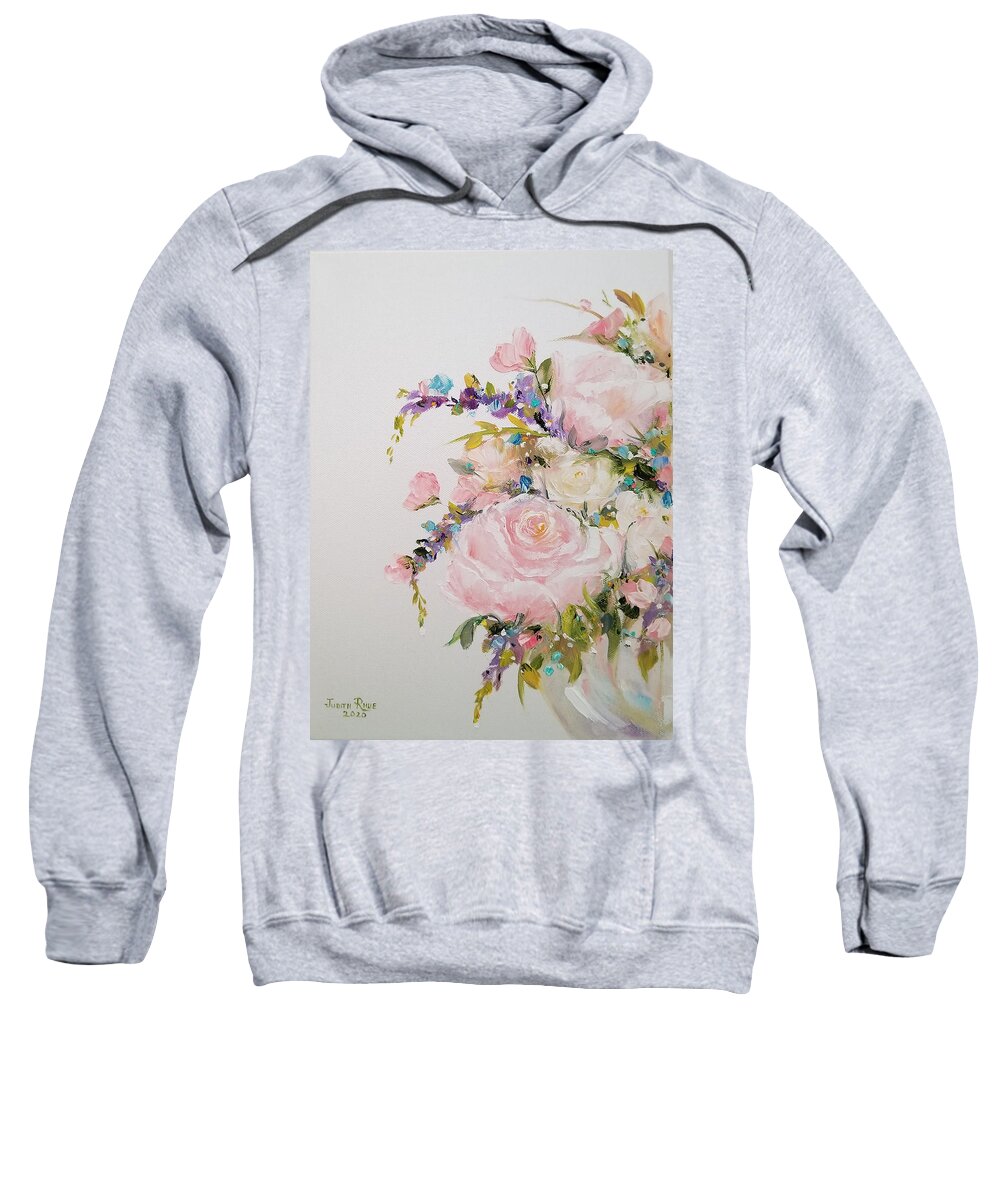 Flowers Sweatshirt featuring the painting April's Pearls left by Judith Rhue