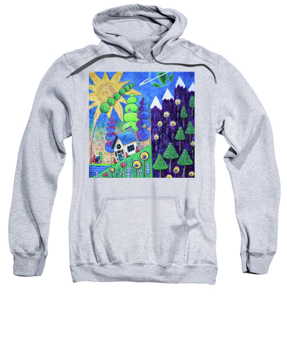 Dreamscape Sweatshirt featuring the painting Arcadia by Winona's Sunshyne
