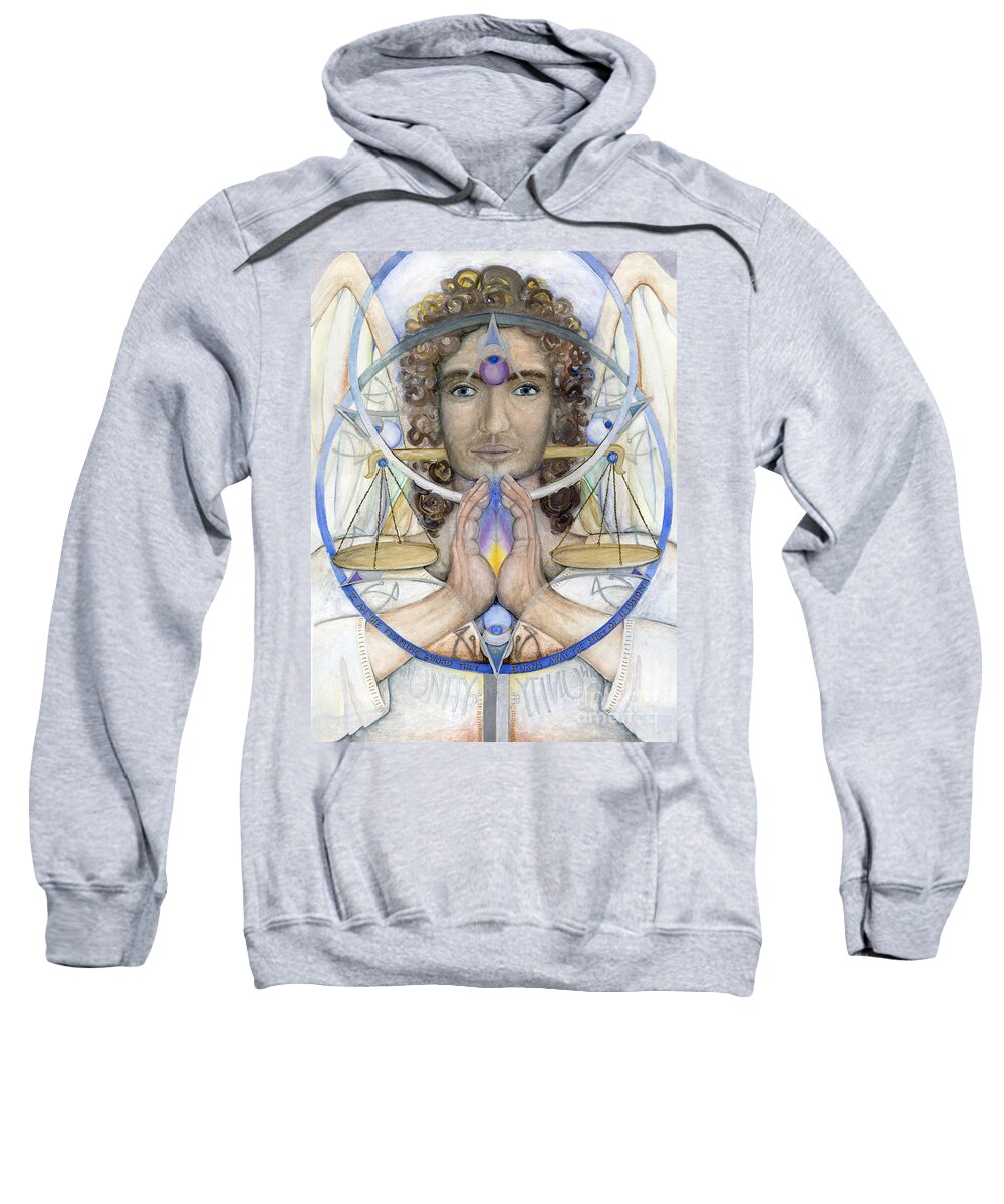 Archangel Sweatshirt featuring the painting Archangel Michael by Jo Thomas Blaine