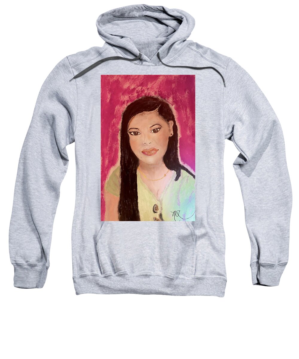 Blasian Sweatshirt featuring the painting Blasian by Melody Fowler