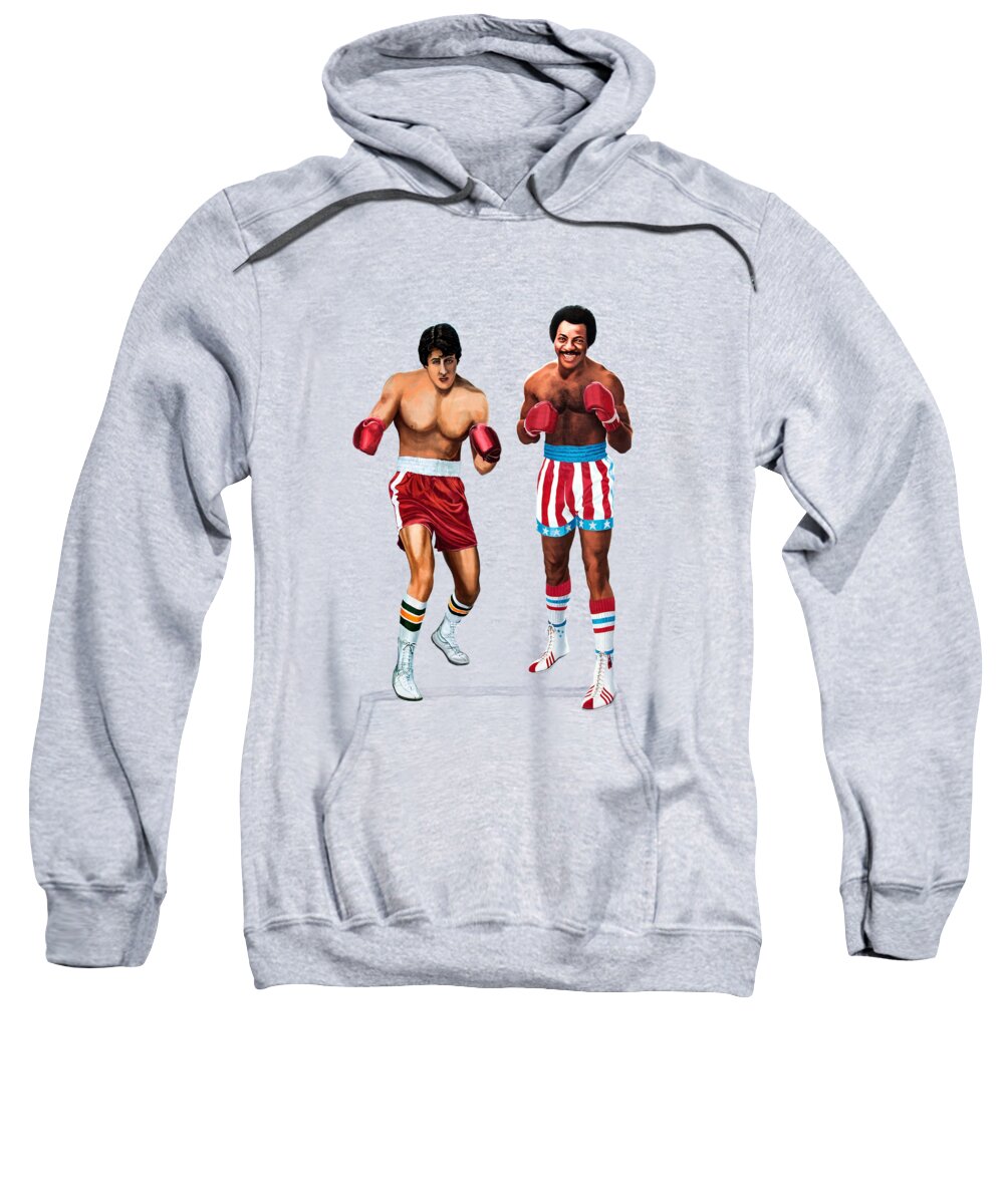 Rocky Sweatshirt featuring the painting Rocky and Apollo by J Longtoothed