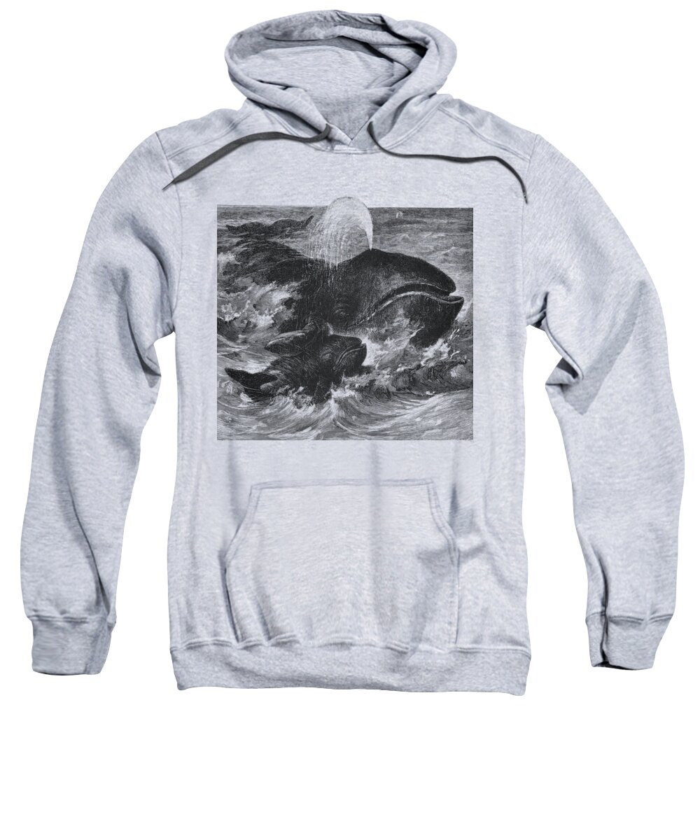 Whale Sweatshirt featuring the digital art Mommy and Me by Madame Memento