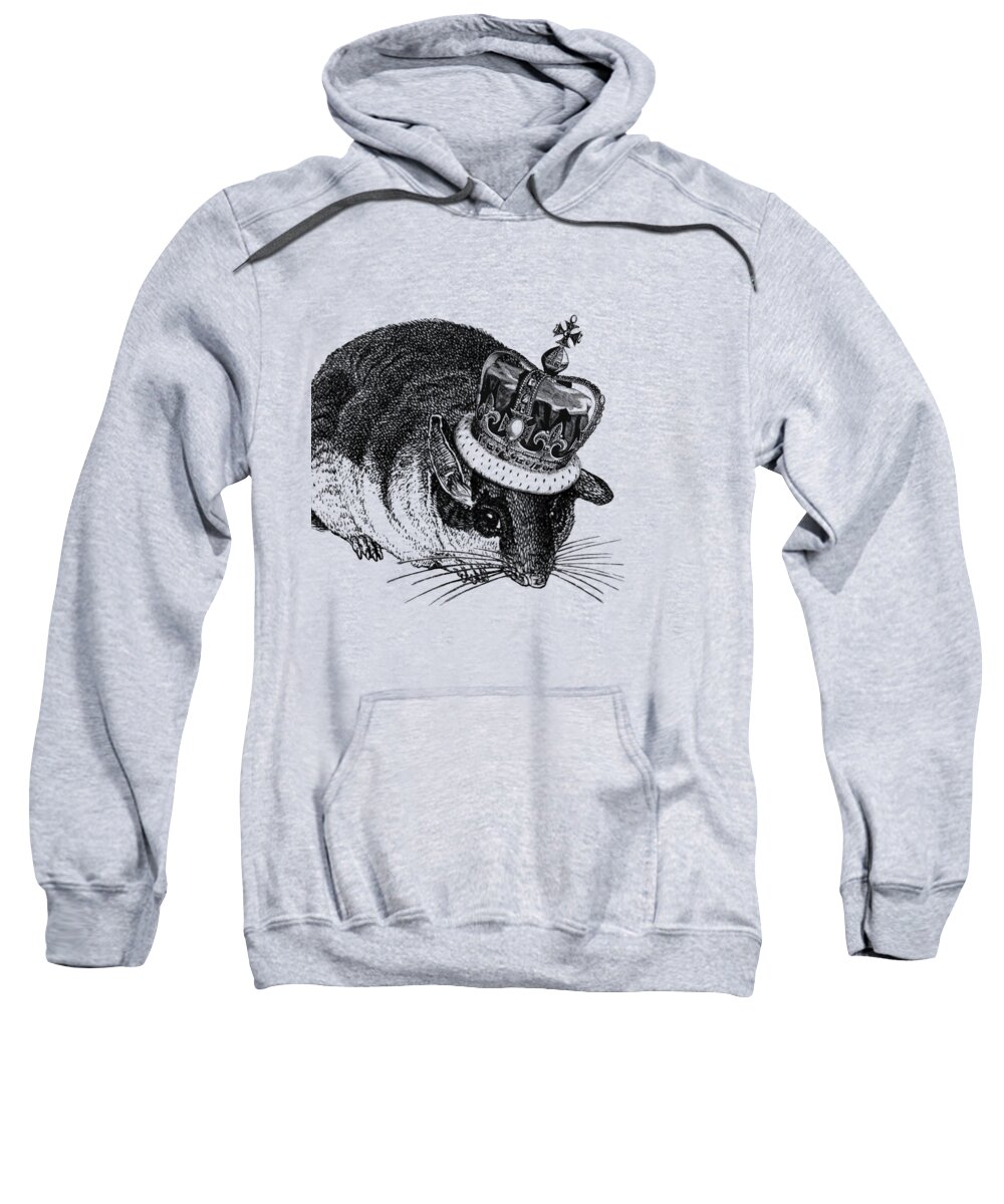 Dormouse Sweatshirt featuring the digital art Dormouse With Crown by Madame Memento