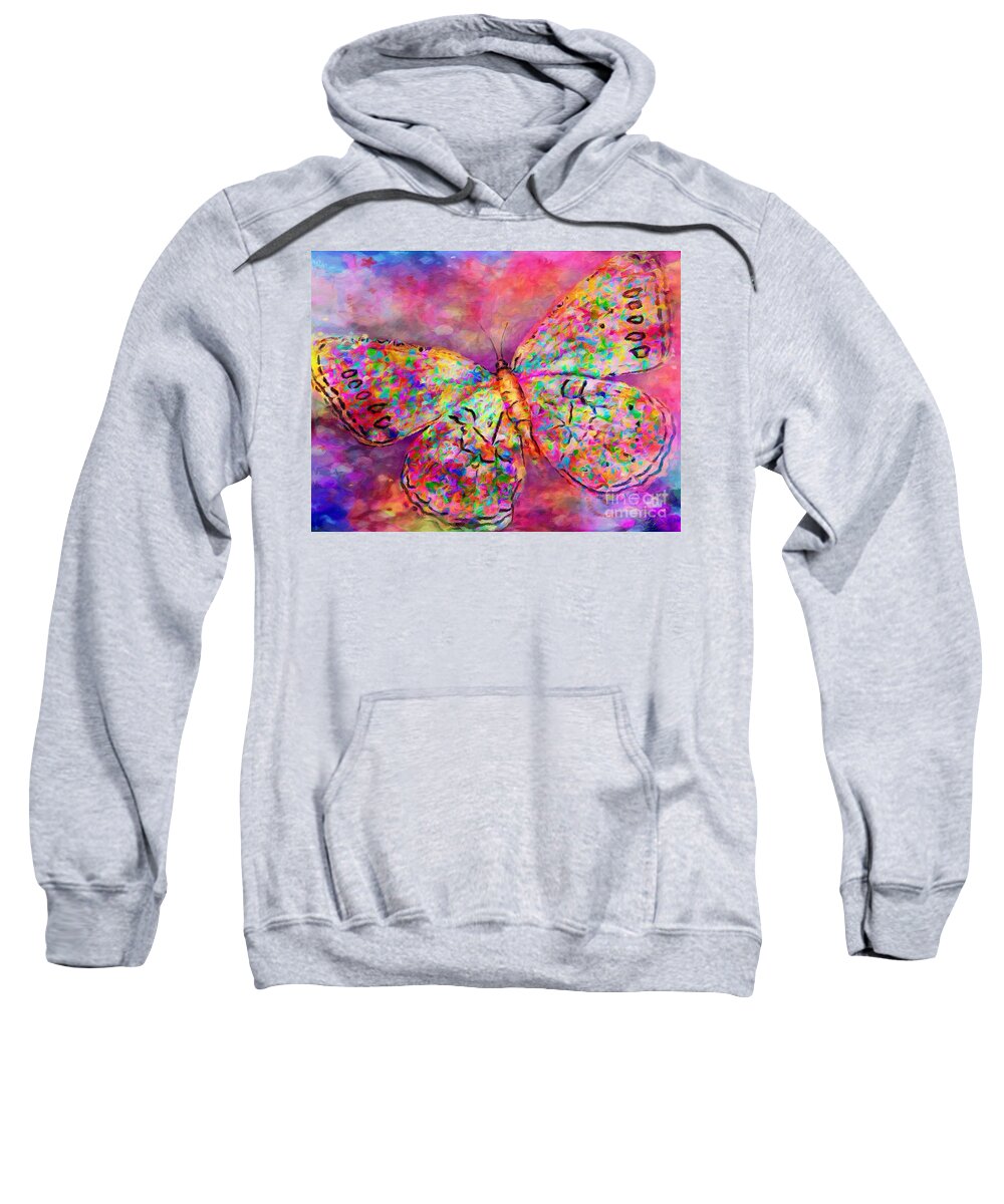 Ascending Butterfly Sweatshirt featuring the digital art Ascending Butterfly by Laurie's Intuitive