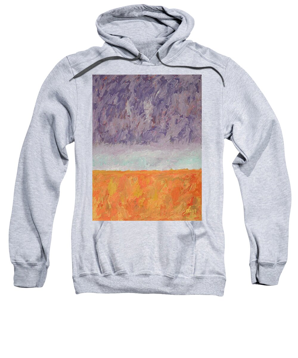 Marsh Sweatshirt featuring the painting Autumn Marsh original painting by Sol Luckman