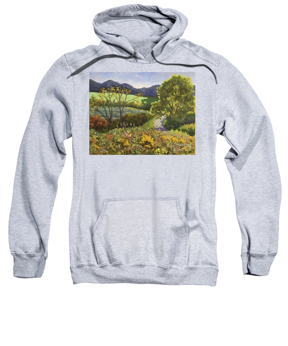 Flowers Sweatshirt featuring the painting Bailey Preserve Flower Field by Anne Marie Brown