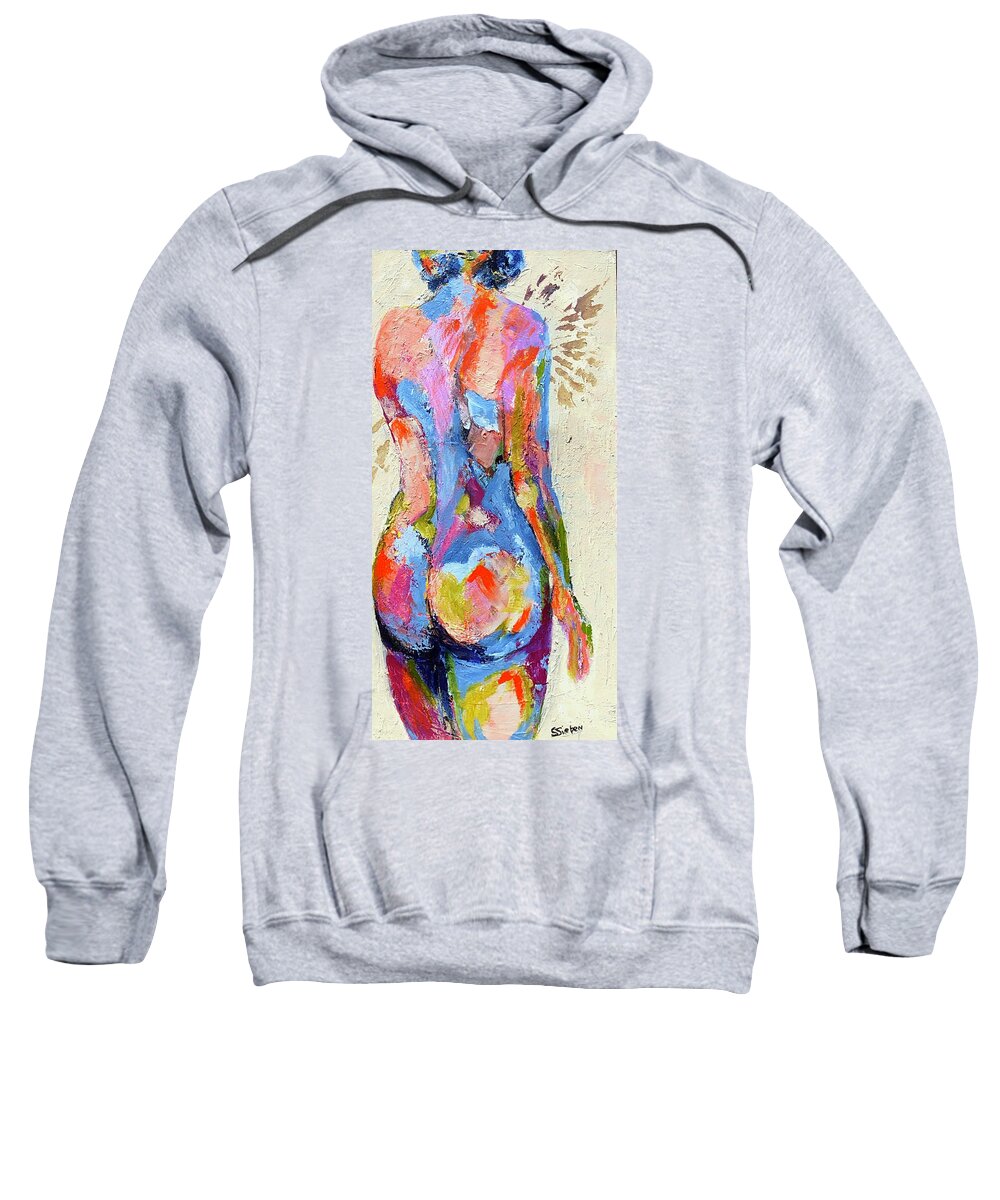 Figurative Sweatshirt featuring the painting Barely There by Sharon Sieben
