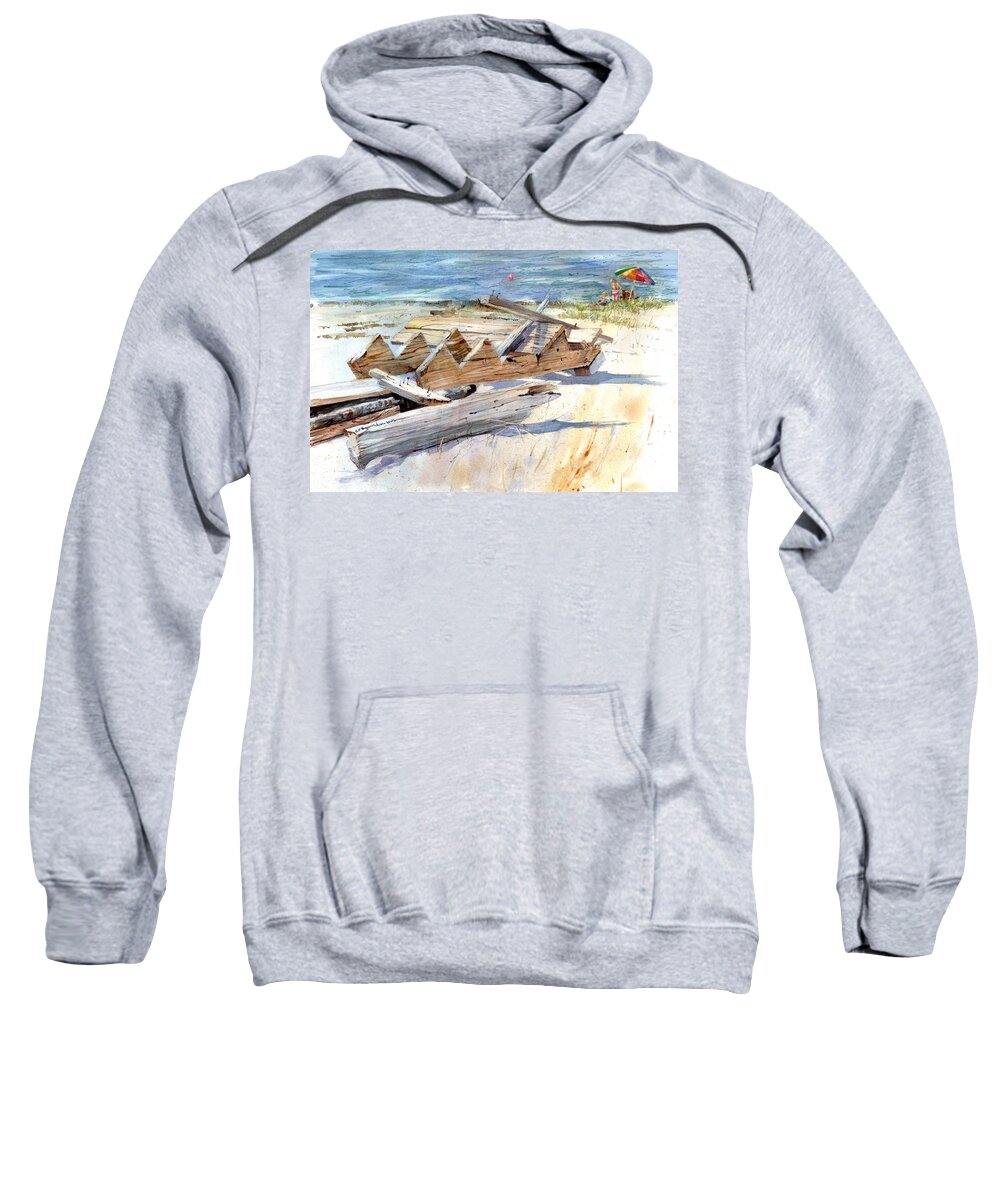 Beach Sweatshirt featuring the painting Beach Debris by P Anthony Visco