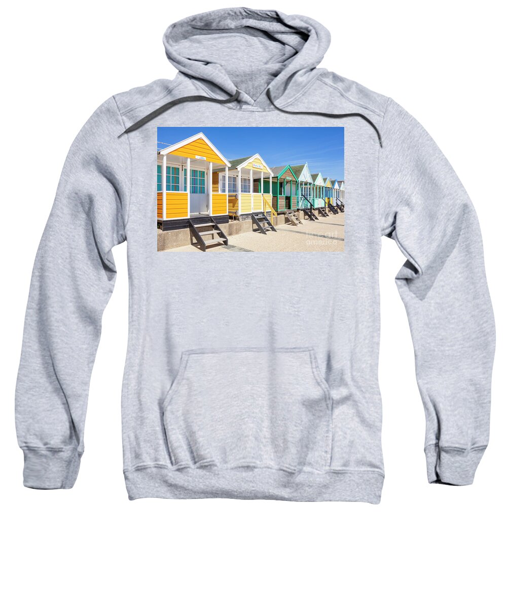 Southwold Sweatshirt featuring the photograph Beach huts, Southwold, England by Neale And Judith Clark