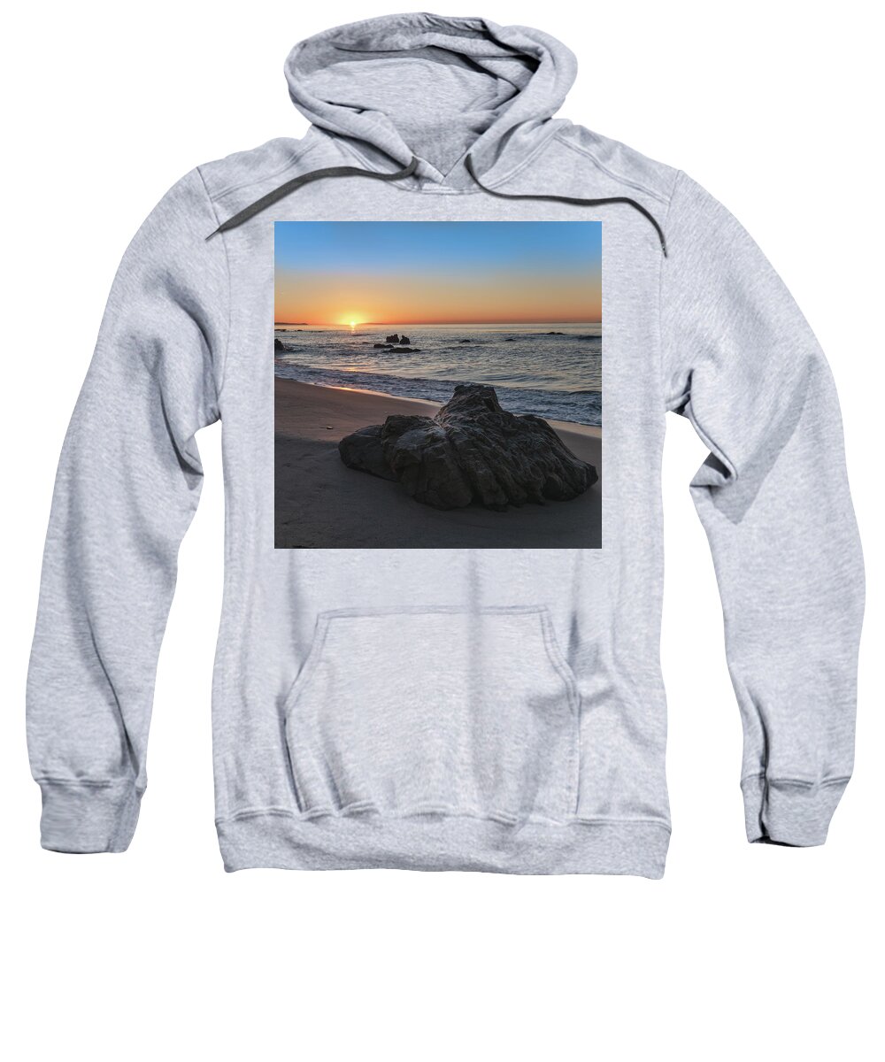 Leo Carrillo Sweatshirt featuring the photograph Beach Rock at Sunrise by Matthew DeGrushe