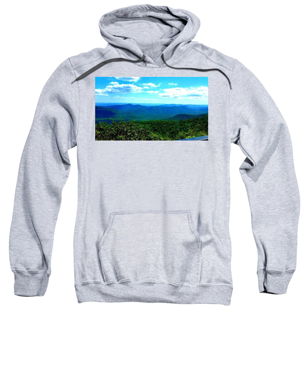 Blue Hue Mountains Sweatshirt featuring the photograph Beautiful Blue Mountain Views by Stacie Siemsen
