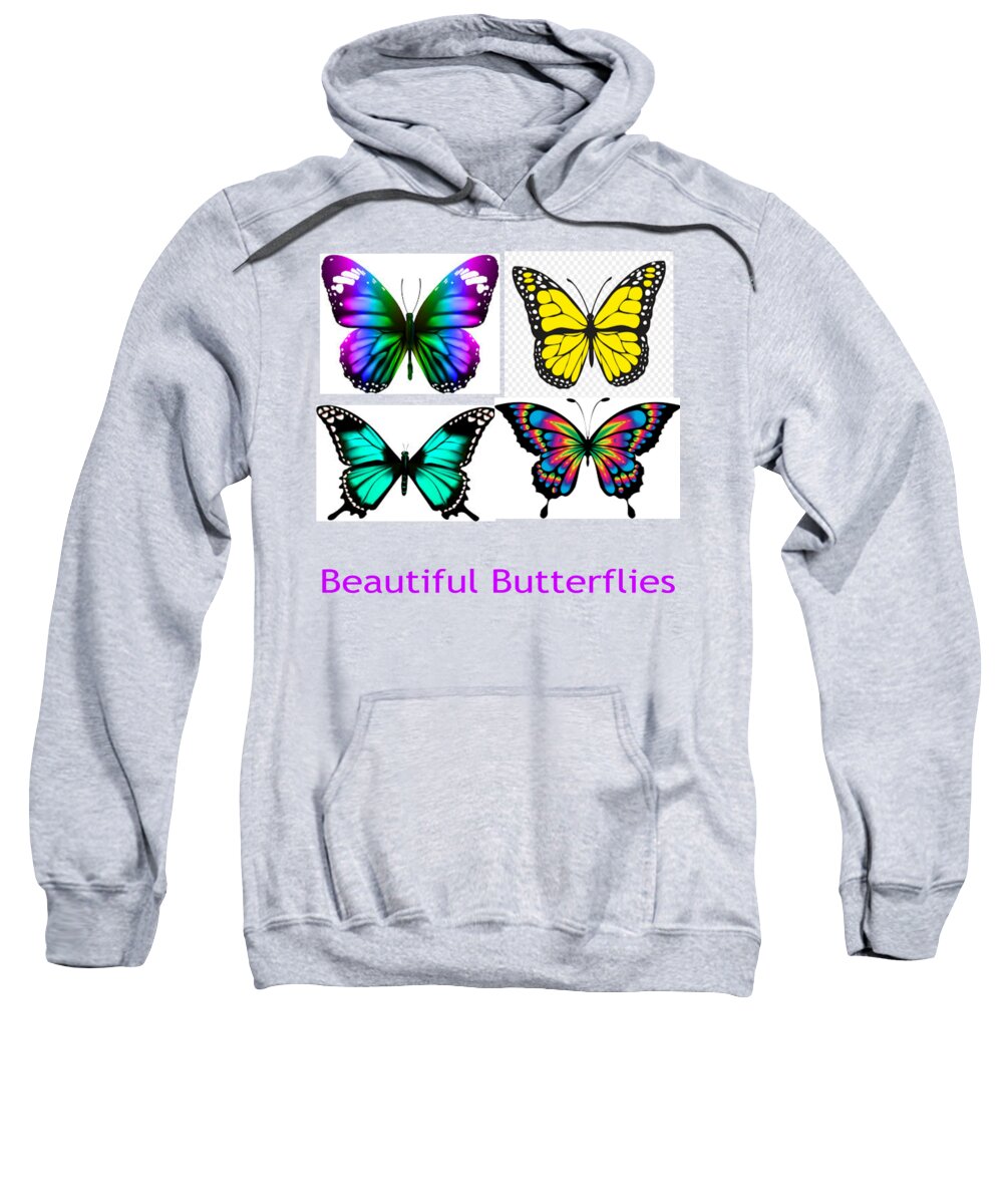 Butterflies Sweatshirt featuring the digital art Beautiful Butterflies by Dolores Boyd