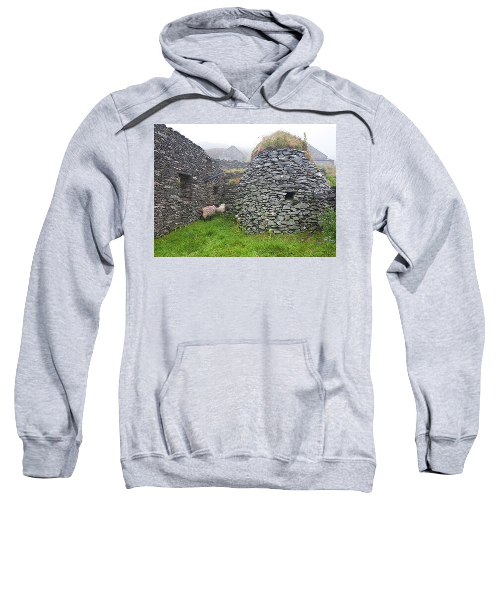 Dingle Sweatshirt featuring the photograph Beehive Huts - Dingle, Ireland by Denise Strahm