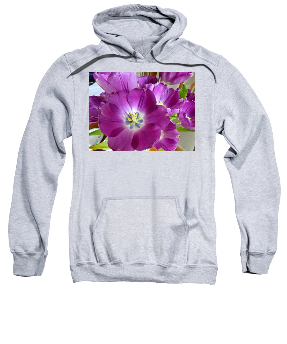 Flowers Sweatshirt featuring the photograph Birthday Tulips by Amelia Racca