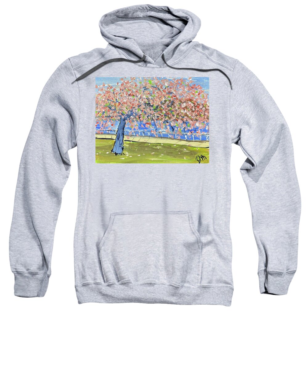  Sweatshirt featuring the painting Blossom Walk by John Macarthur