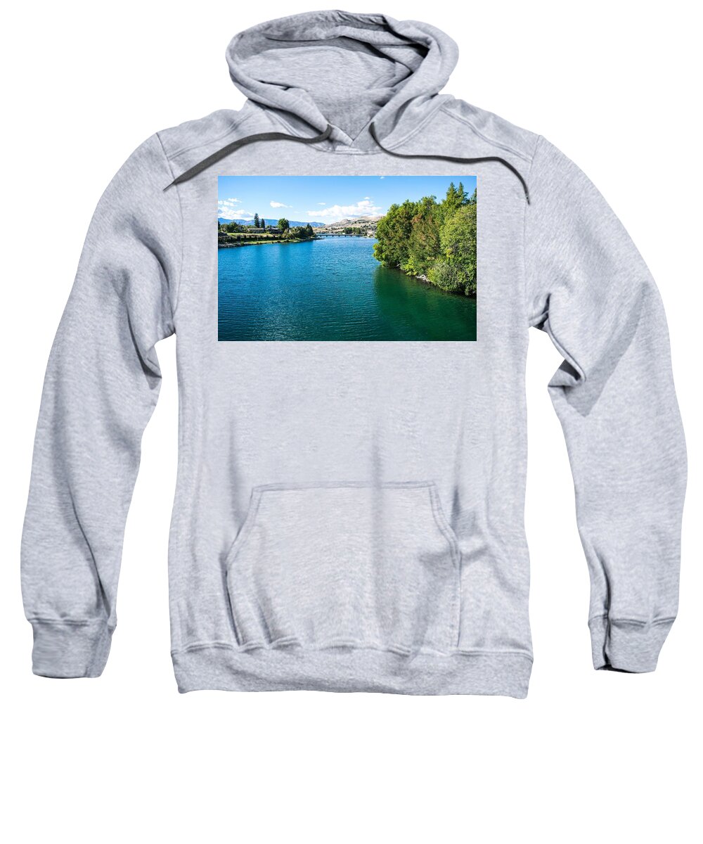 Blue And Green Lake Chelan Sweatshirt featuring the photograph Blue and Green Lake Chelan by Tom Cochran