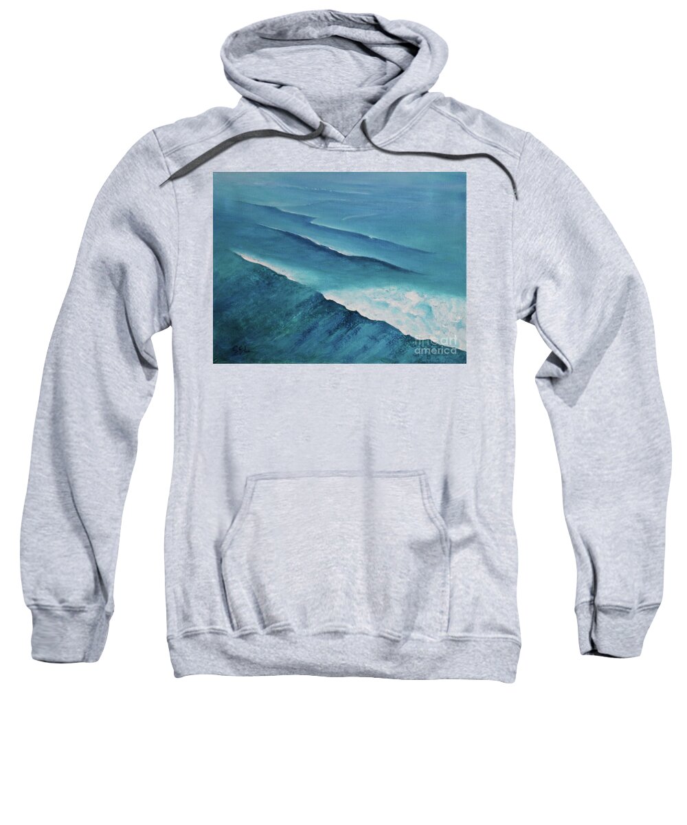 Abstract Impressionist Sweatshirt featuring the painting Blue Chill by Jane See