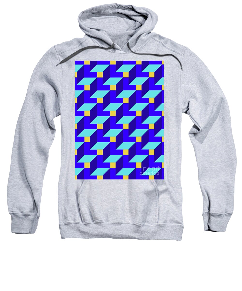 Abstract Sweatshirt featuring the photograph Blue-Yellow Blocks by Juan Silva
