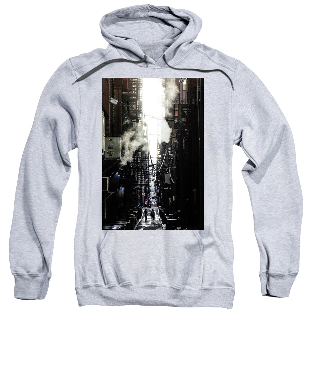 Backbay Sweatshirt featuring the photograph Boston Alley by Alexander Farnsworth