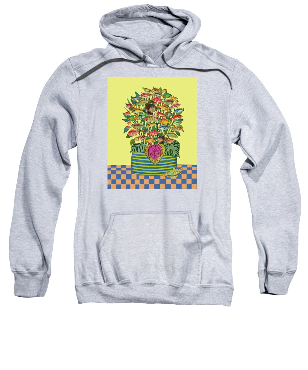 Bouquet Sweatshirt featuring the mixed media Bouquet of fish by Lorena Cassady