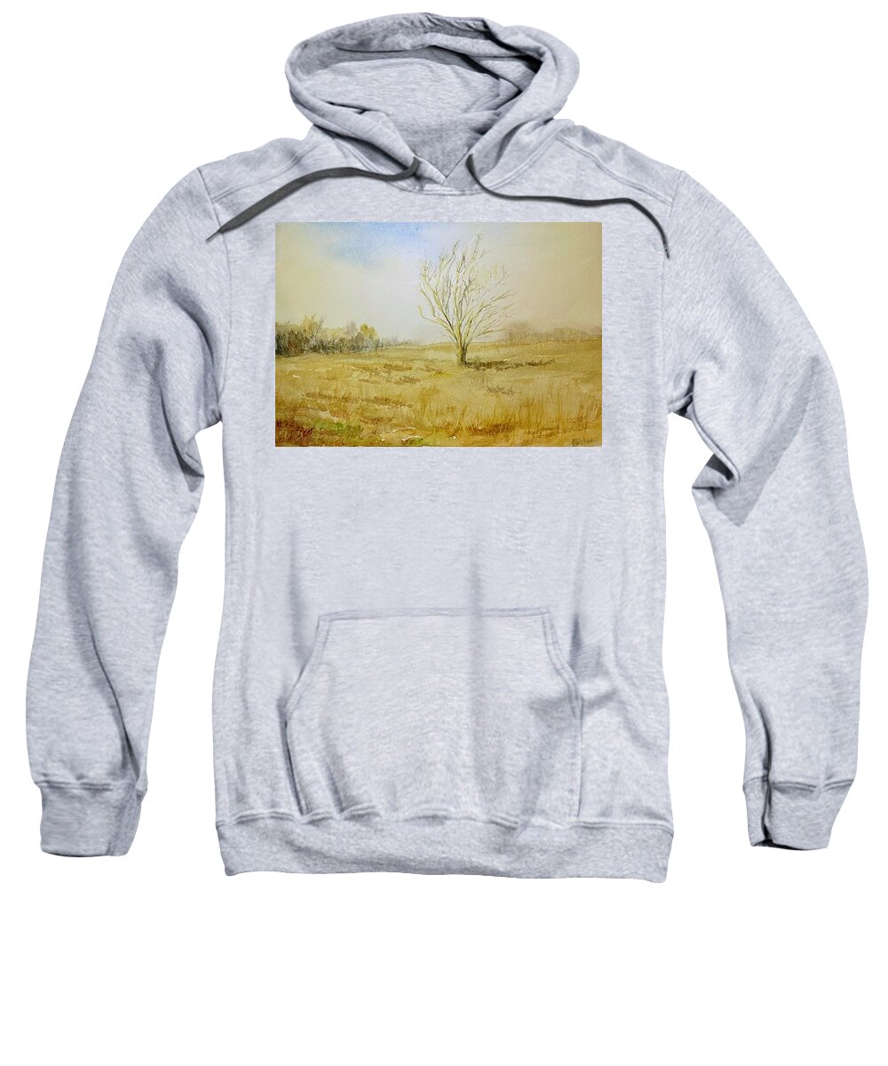 Landscape Sweatshirt featuring the painting Brand New Year by Rachel Barlow
