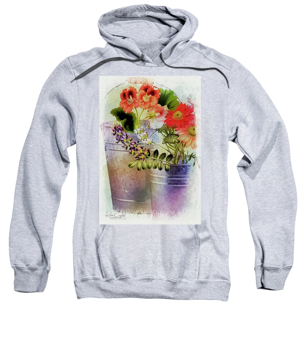 Flora Sweatshirt featuring the photograph Buckets Of Beauty by Rene Crystal