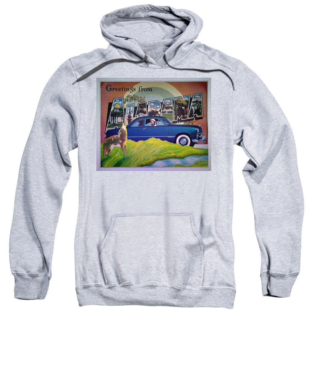 Dixie Road Trips Sweatshirt featuring the digital art Dixie Road Trips / Alabama by David Squibb
