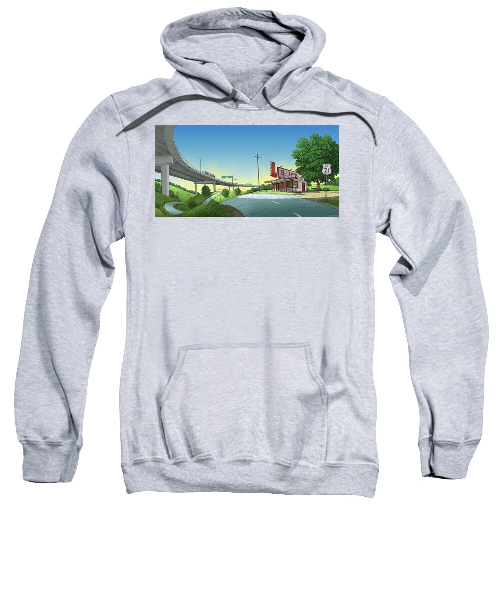 Landscape Sweatshirt featuring the digital art Bypassed by Scott Ross
