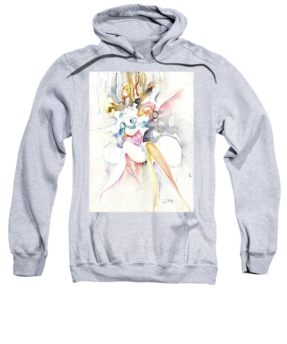 Cancan Dance Sweatshirt featuring the painting Can-Can Dance by Cherie Salerno