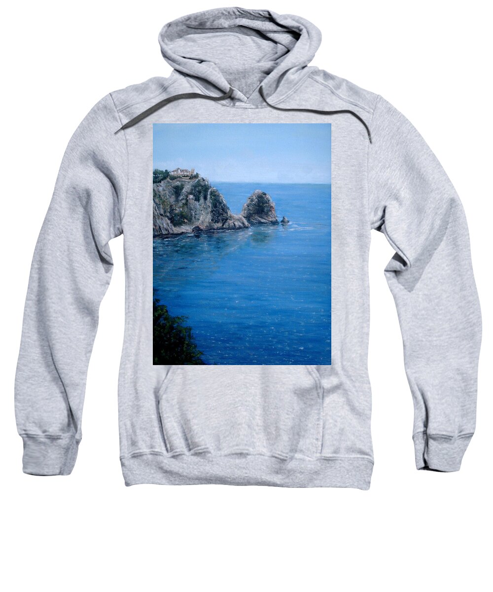 Javea Sweatshirt featuring the painting Cap La Nao Javea by Mackenzie Moulton