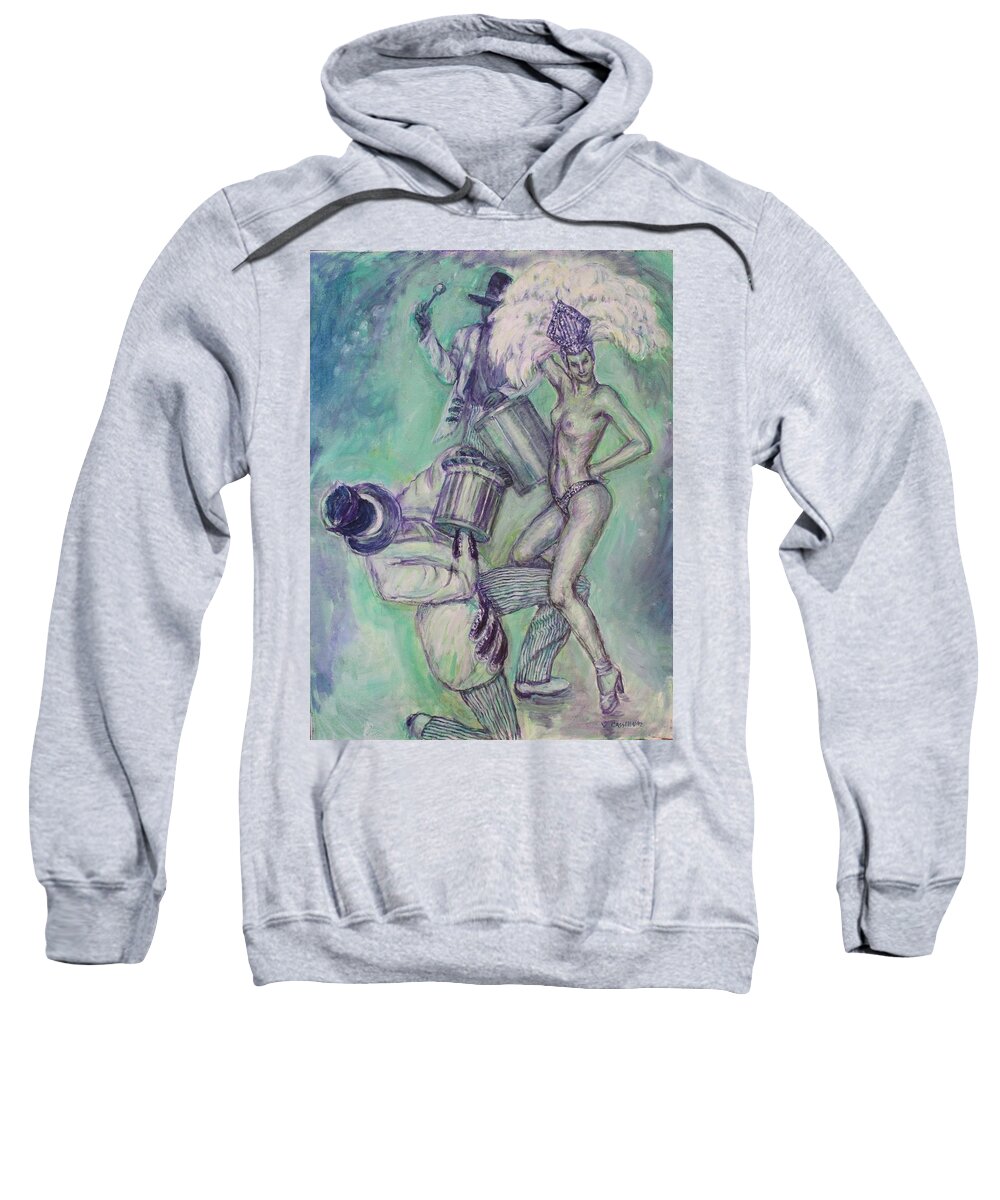 Latin Sweatshirt featuring the painting Caribbean Dance by Veronica Cassell vaz