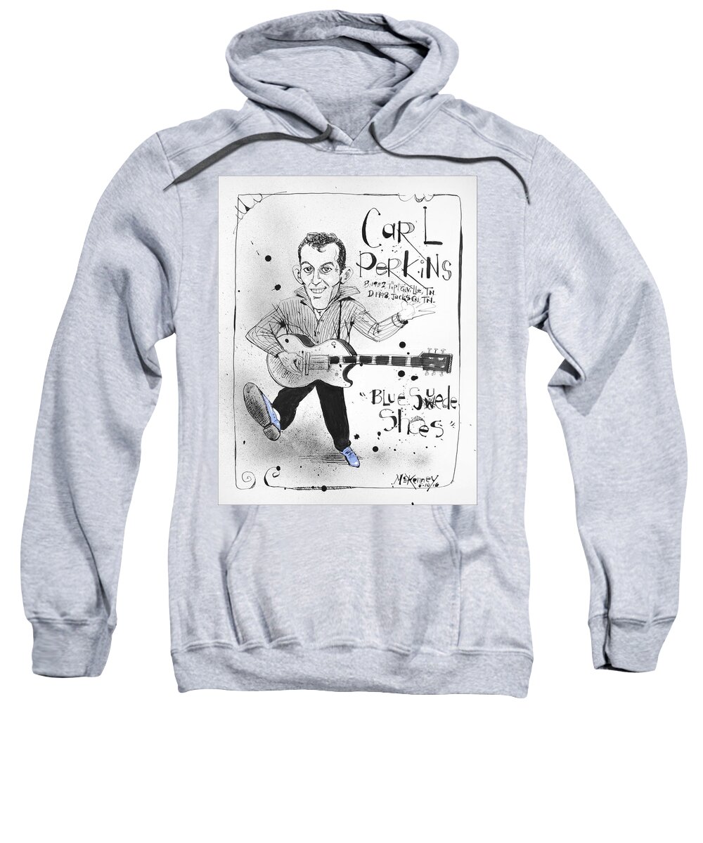  Sweatshirt featuring the drawing Carl Perkins by Phil Mckenney