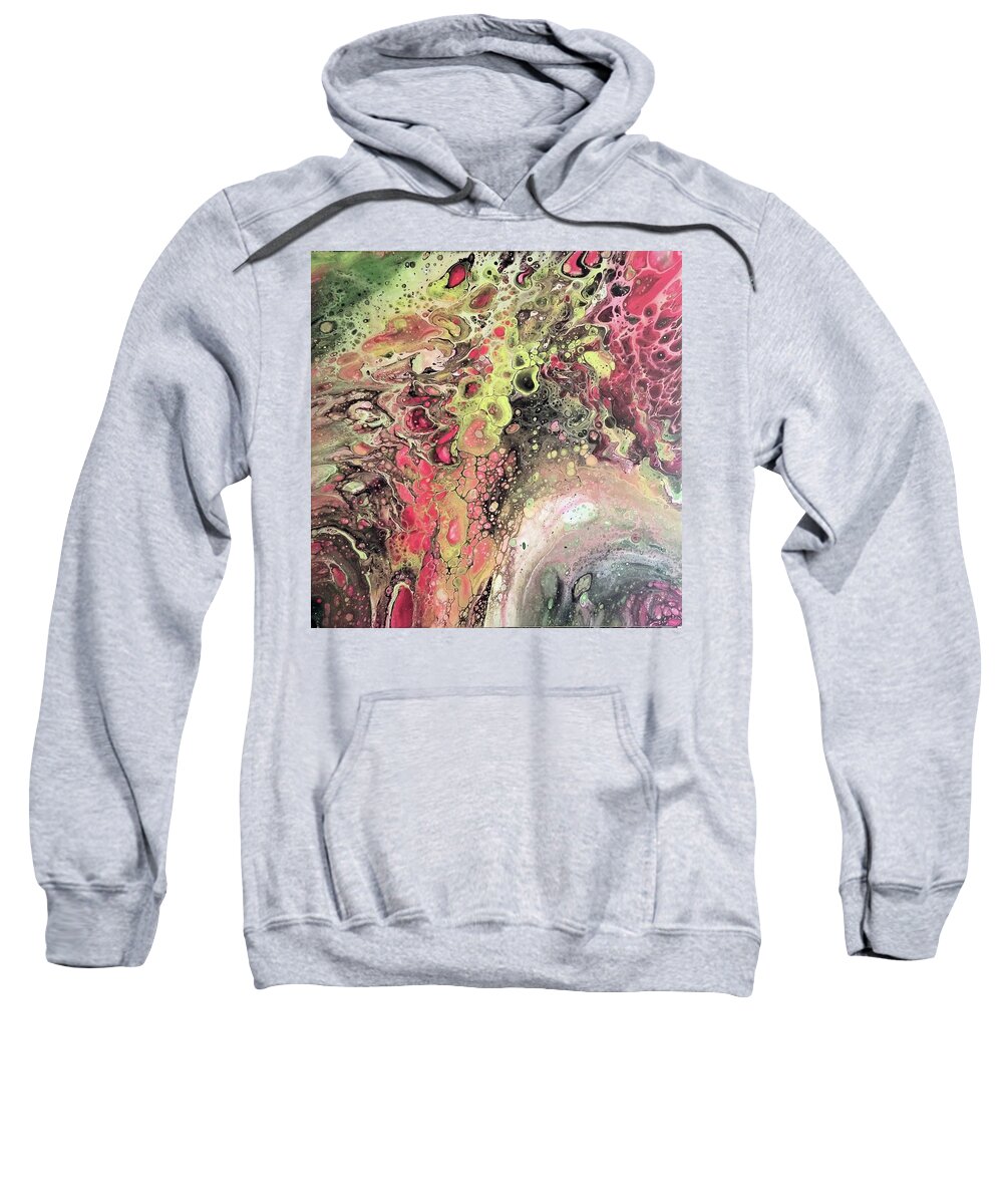 Abstract Sweatshirt featuring the painting Cataclysmic by Pour Your heART Out Artworks