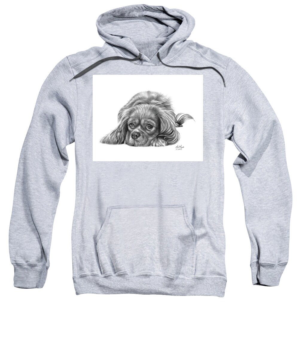 Dog Sweatshirt featuring the drawing Cavalier King Charles Spaniel by Lena Auxier