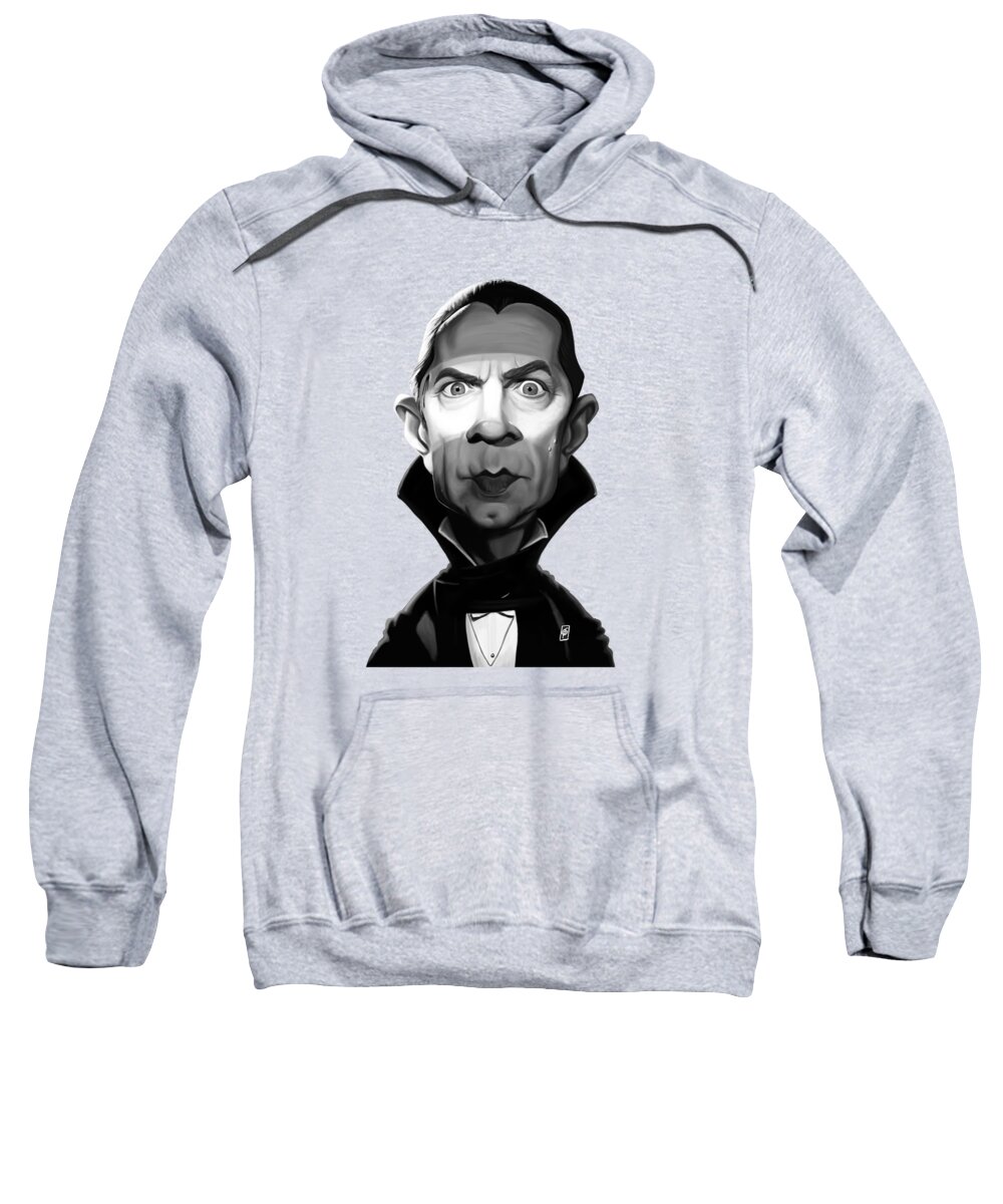 Illustration Sweatshirt featuring the digital art Celebrity Sunday - Bela Lugosi by Rob Snow