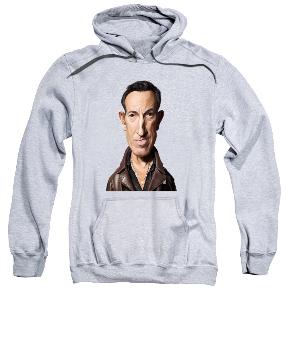 Illustration Sweatshirt featuring the digital art Celebrity Sunday - Bruce Springsteen by Rob Snow