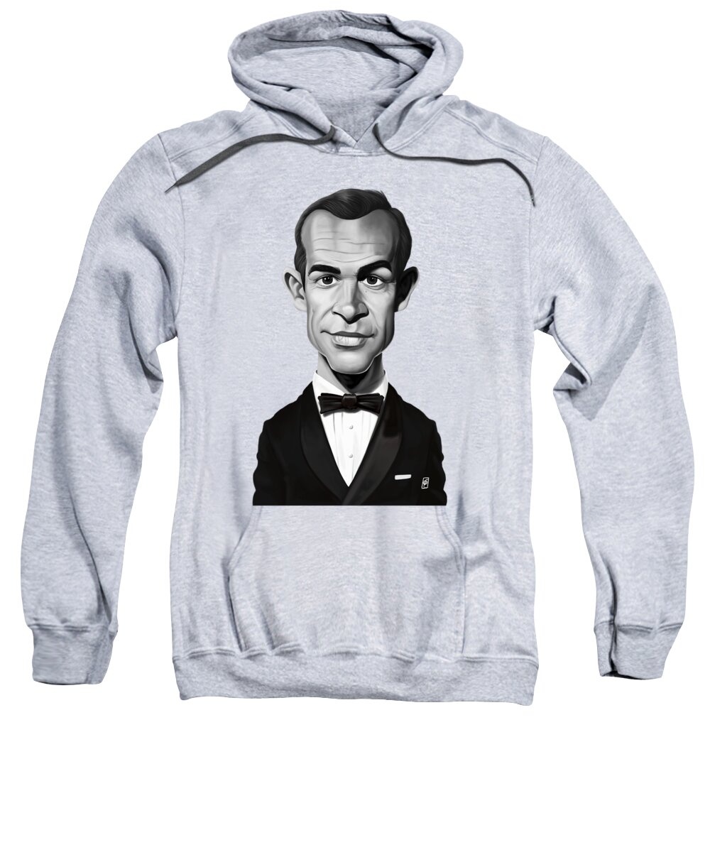 Illustration Sweatshirt featuring the digital art Celebrity Sunday - Sean Connery by Rob Snow