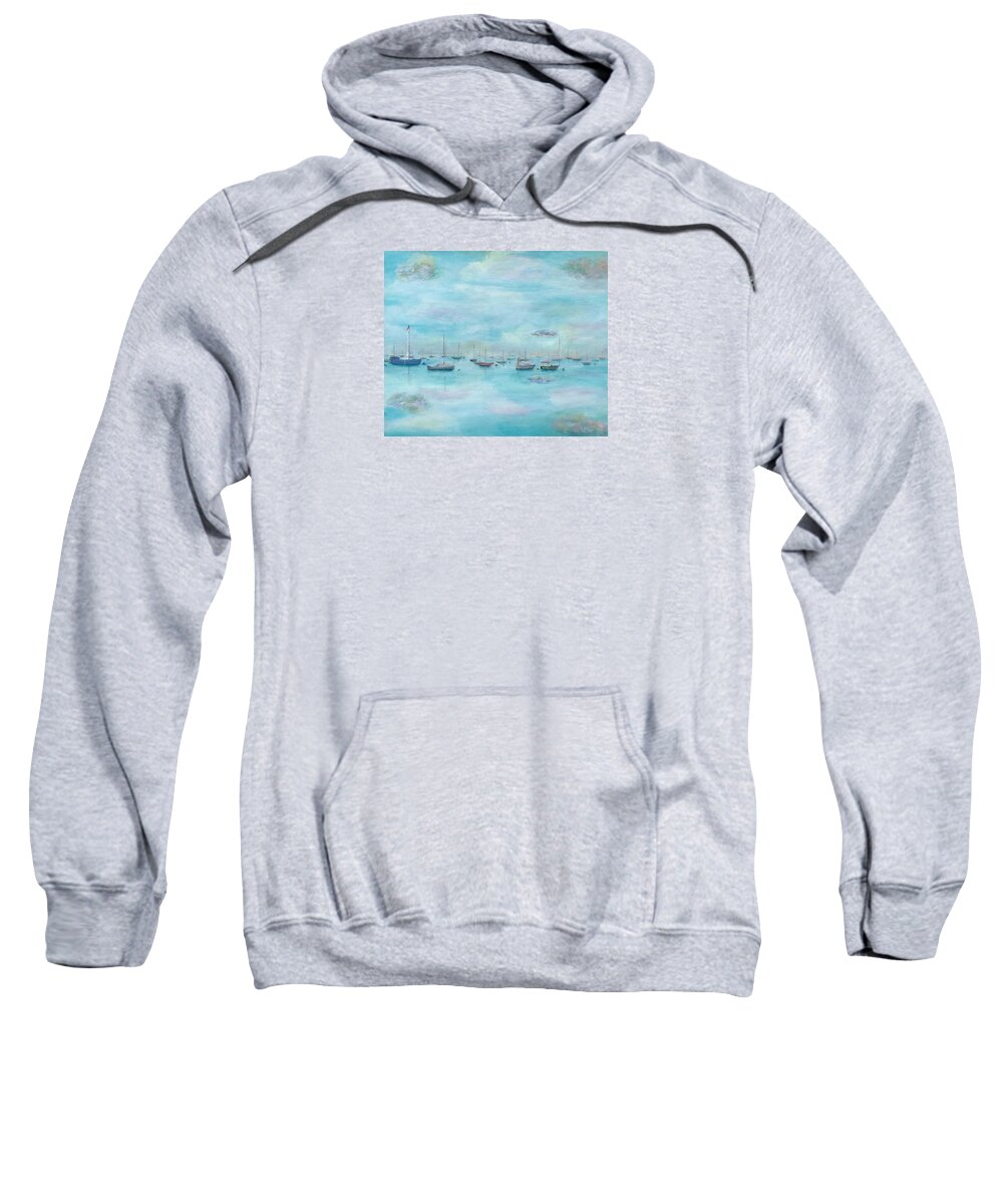 Seas Sweatshirt featuring the painting Celestial Seas by Deborah Naves