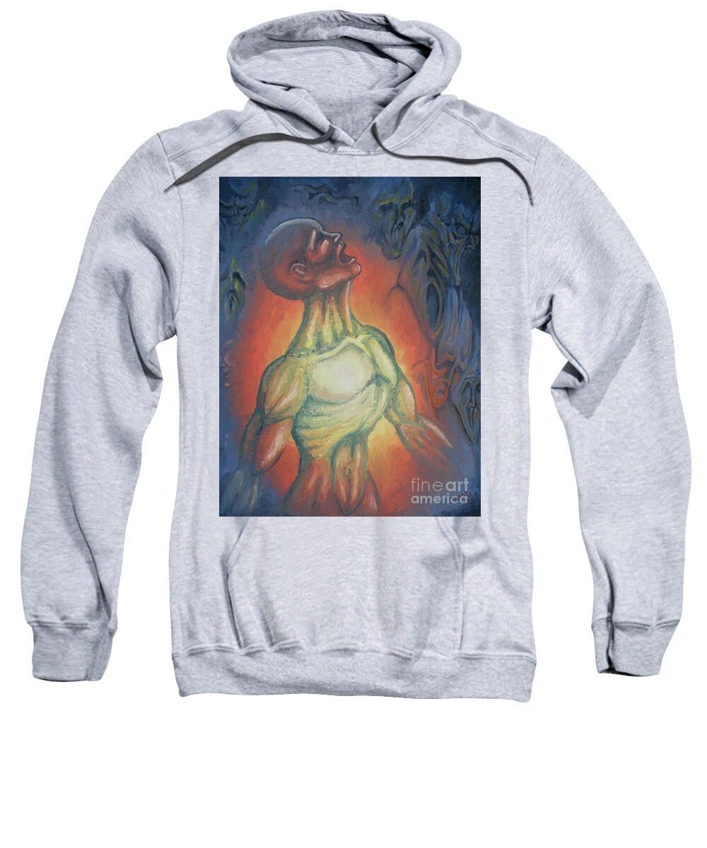 Tmad Sweatshirt featuring the painting Center Flow by Michael TMAD Finney