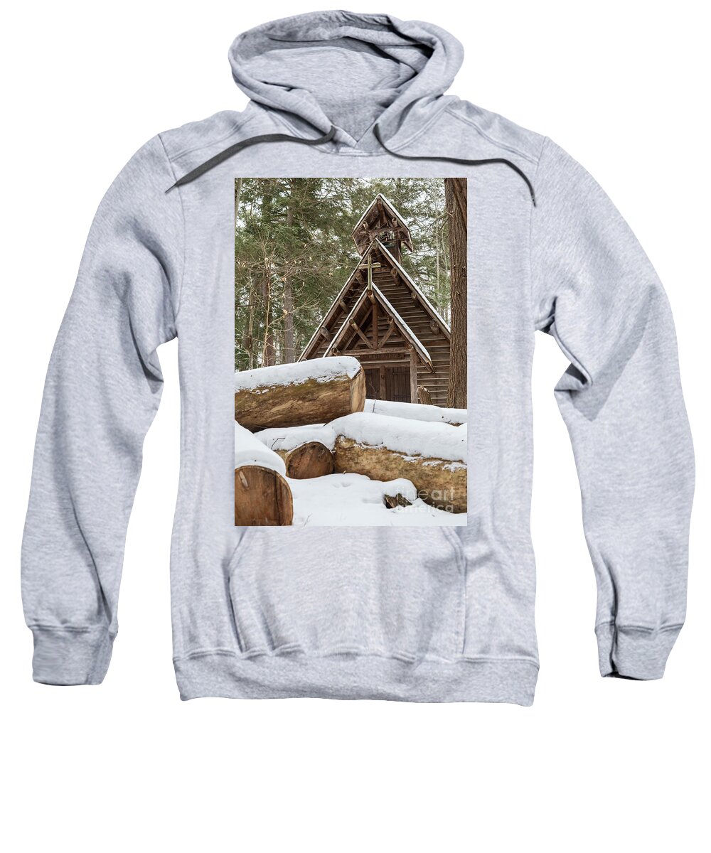 Hartwick Pines State Park Sweatshirt featuring the photograph Chapel in the Pines by Jim West