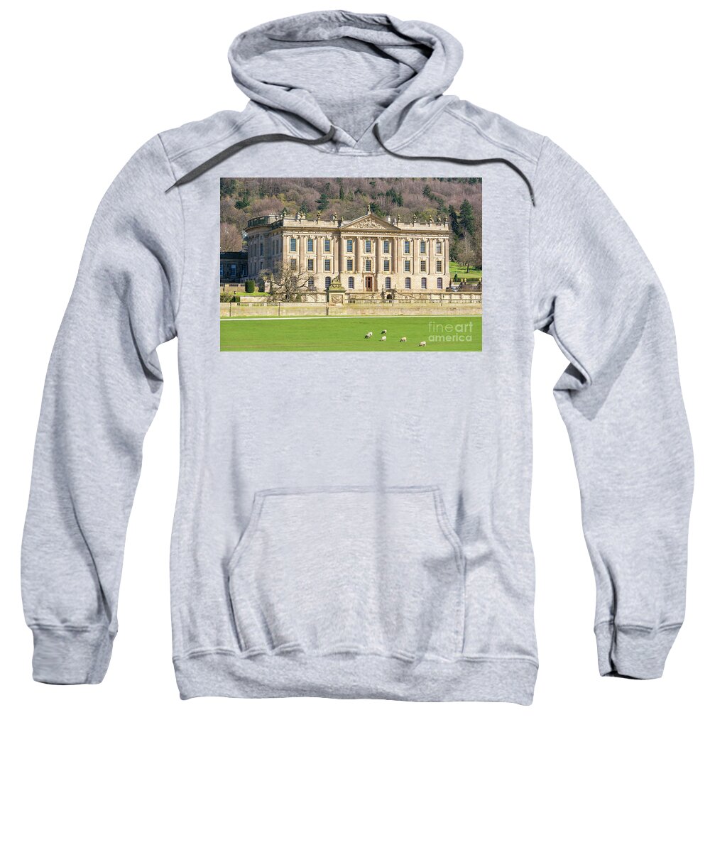 Chatsworth House Sweatshirt featuring the photograph Chatsworth House, England by Neale And Judith Clark
