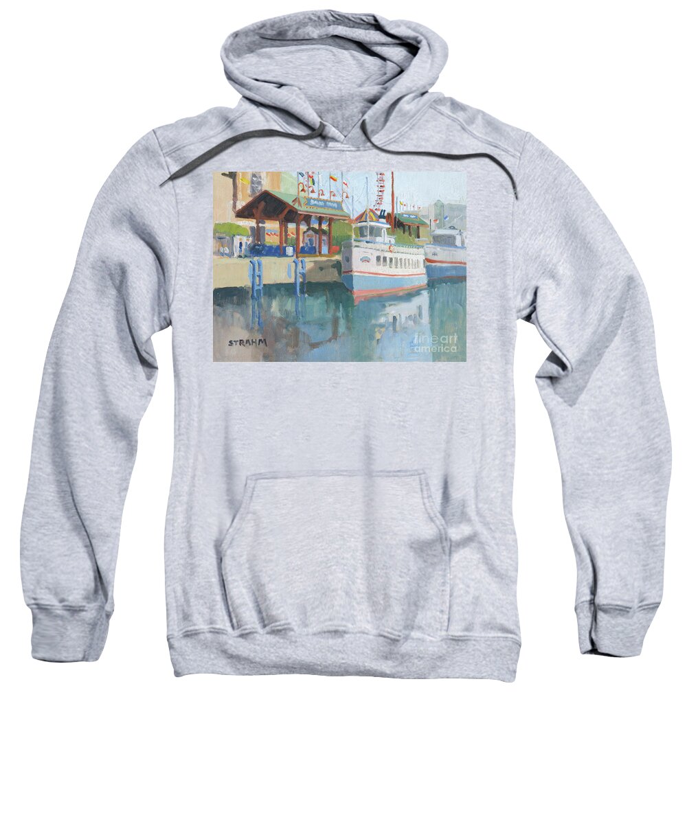 Navy Pier Sweatshirt featuring the painting Chicago's Navy Pier - Chicago, Illinois by Paul Strahm