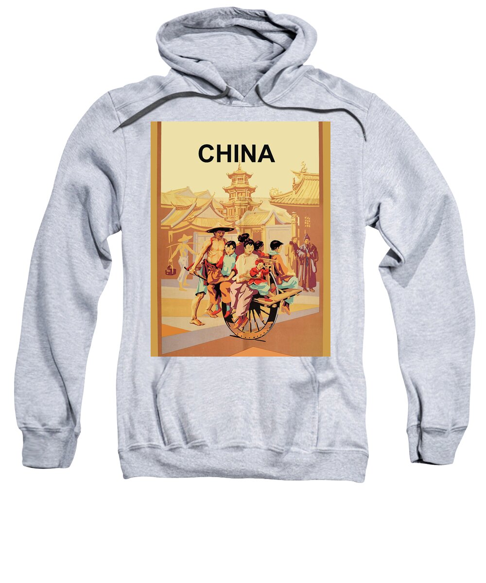 China Sweatshirt featuring the digital art China, Beijing Streets by Long Shot